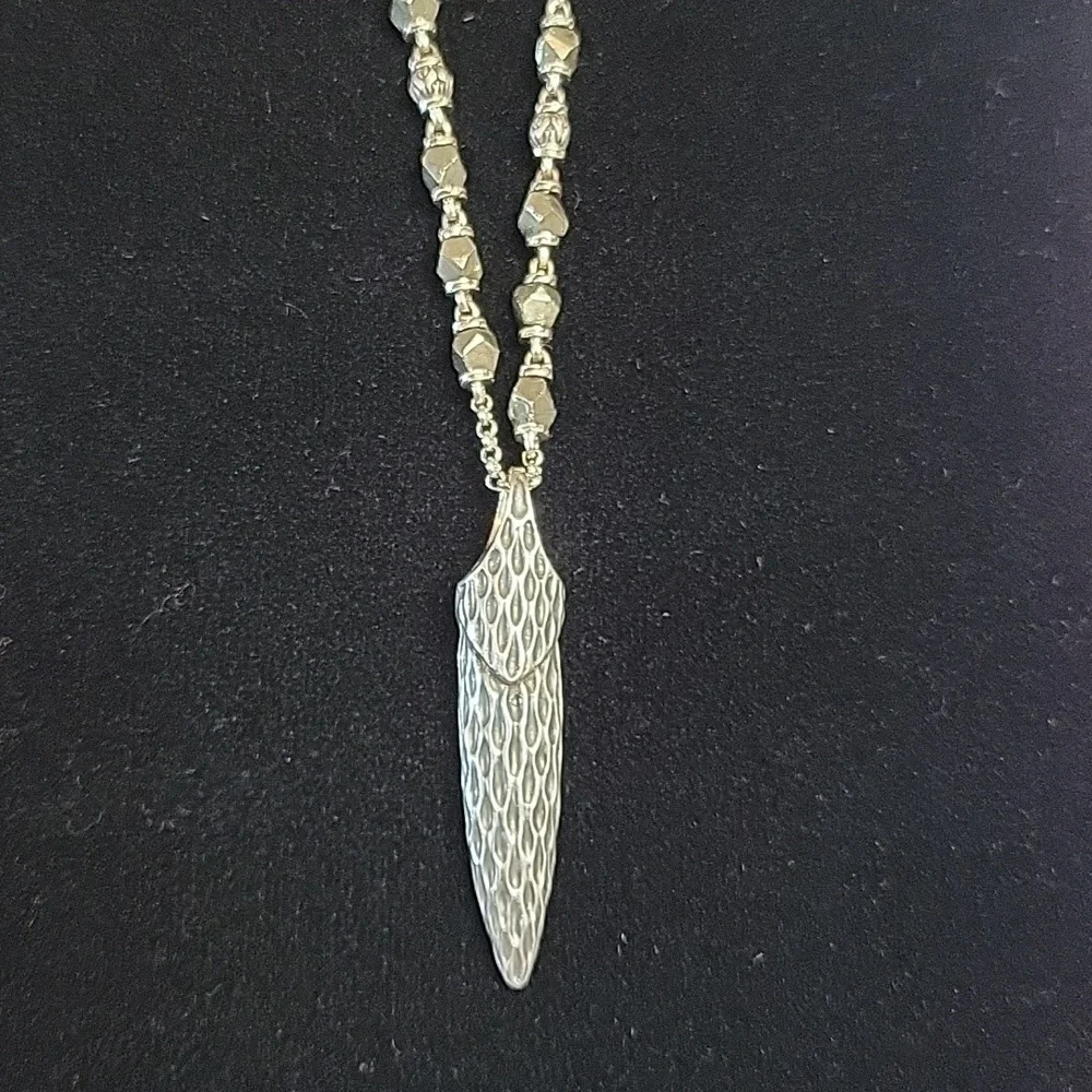 John Hardy Naga Silver Pendant & Pyrite Necklace - Picture 4 of 12